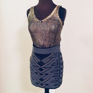 Metallic knit tank